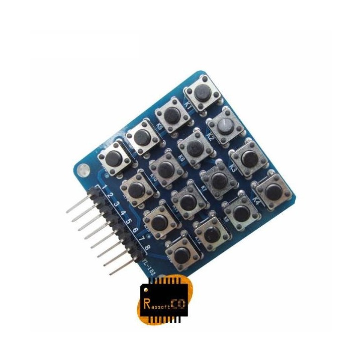 4x4 Tac switch Keypad MCU Accessory Board Matrix Keyboard 16 Key Buttons