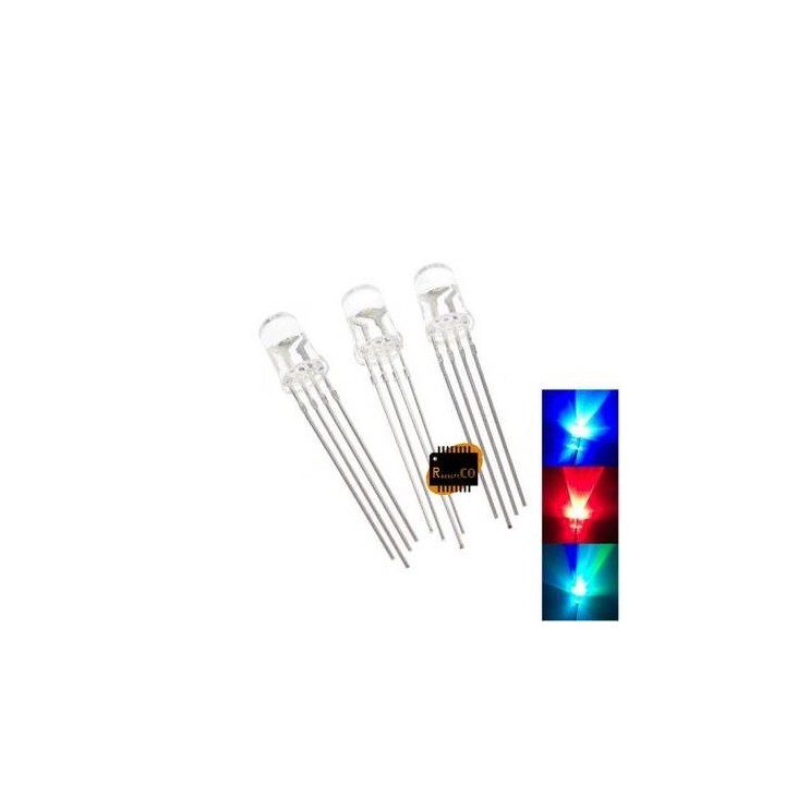 LED RGB+ RED GREEN BLUE 5mm 4P COMMON CATHODE