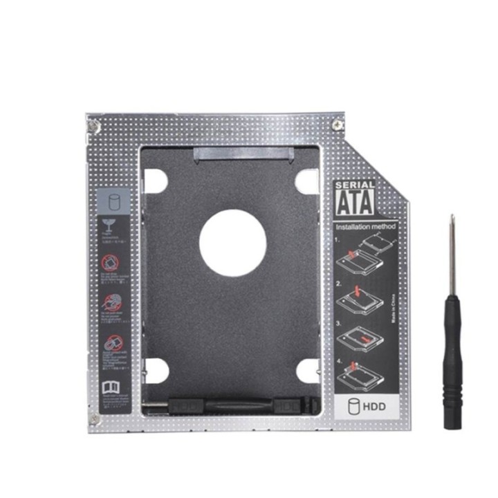 HDD Caddy 9.5mm Aluminum Metal HDD Caddy SATA To SATA 2.5" SSD HDD Case For Laptop