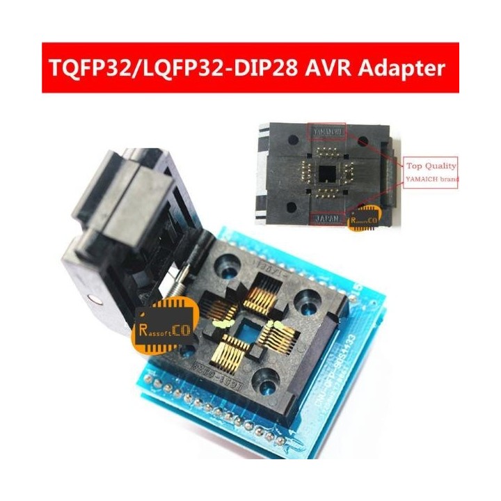 TQFP32 QFP32 / LQFP32 TO DIP28 adapter socket ATMEL