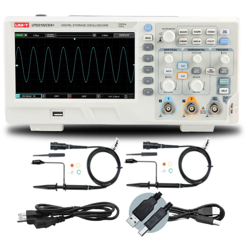 UNI-T UTD2102CEX+  – 100MHz 2-Channel Digital Storage Oscilloscope