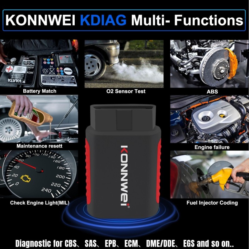 KONNWEI KDIAG Full System Diagnostic Scanner Via Freely KDIAG Moible APP