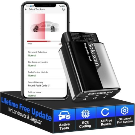 KINGBOLEN Soloscan OBD2 Scanner Bluetooth with 50+ Resets,Bidirectional Control,ECU Coding,Lifetime Free Update