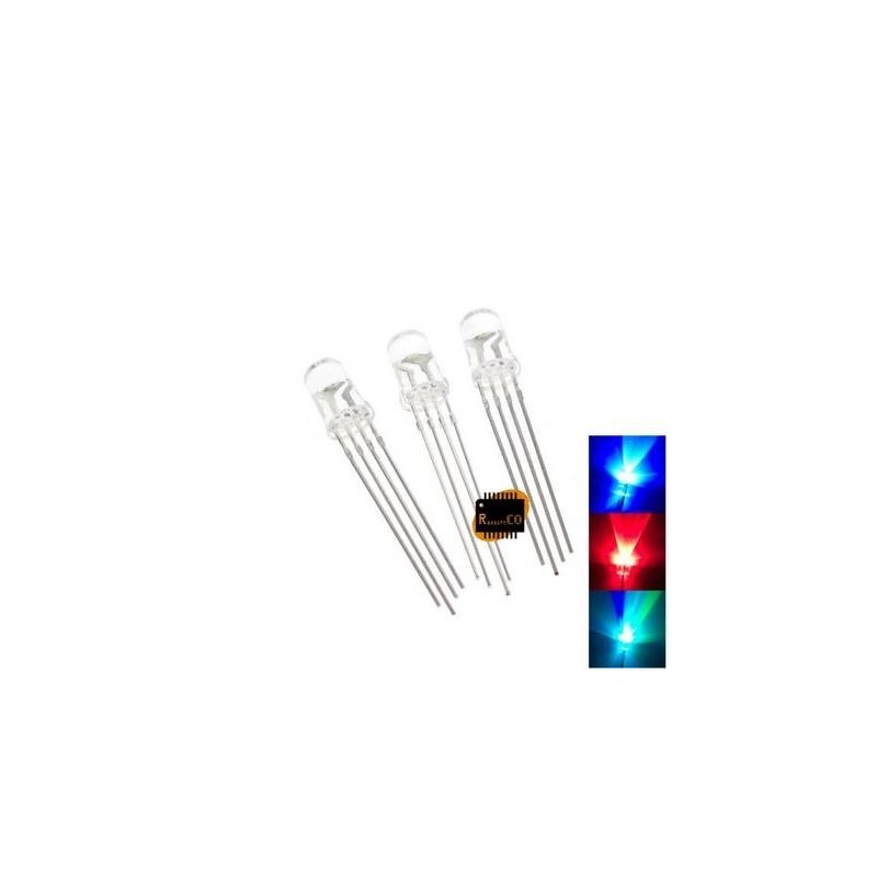 LED RGB+ RED GREEN BLUE 5mm 4P COMMON ANODE
