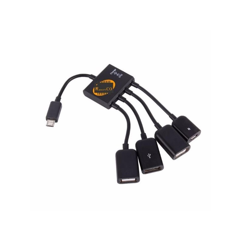 4Ports Micro USB Data Sync Power Charging OTG Hub Adapter Cable