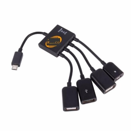4Ports Micro USB Data Sync Power Charging OTG Hub Adapter Cable