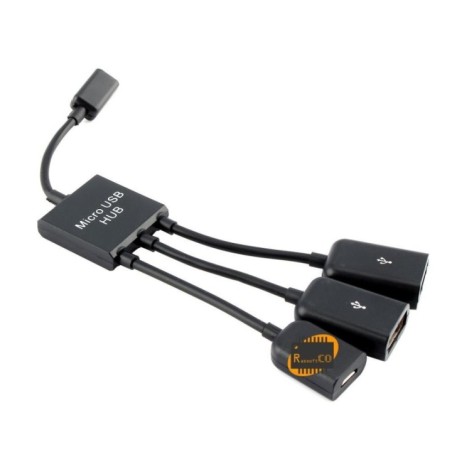 3Ports Micro USB Data Sync Power Charging OTG Hub Adapter Cable
