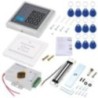RFID Door Access Control System Kit DIY +180KG Electric Magnetic Lock+ 10pcs Rfid Keyfobs tags + Power Supply + Exit Button