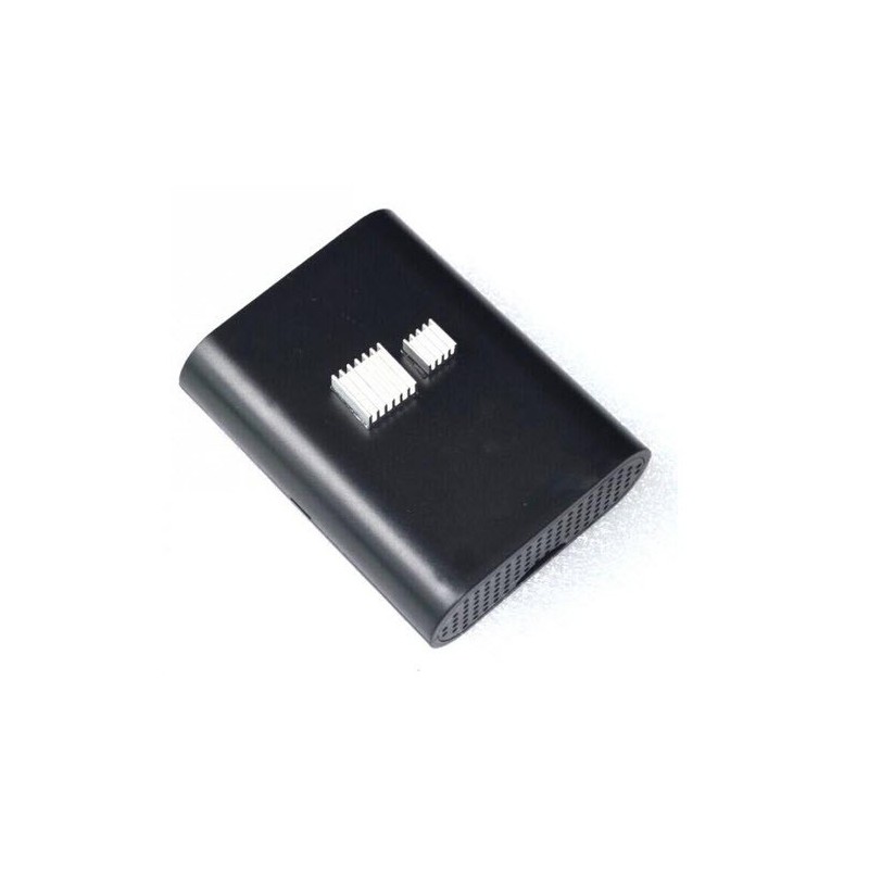 Raspberry Pi 2 Model B Broadcom BCM2836 Black Case Cover Shell Enclosure Box+2pcs pure aluminum heat sink