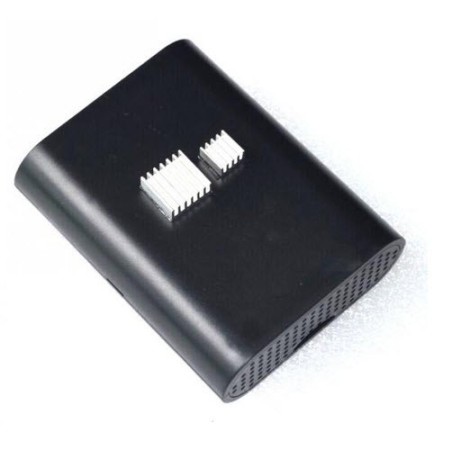 Raspberry Pi 2 Model B Broadcom BCM2836 Black Case Cover Shell Enclosure Box+2pcs pure aluminum heat sink
