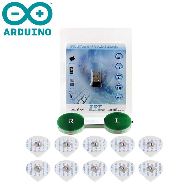 Electronics Wearable Heart Signal ECG Sensor Module with Bluetooth using BMD101 Chip for Arduino